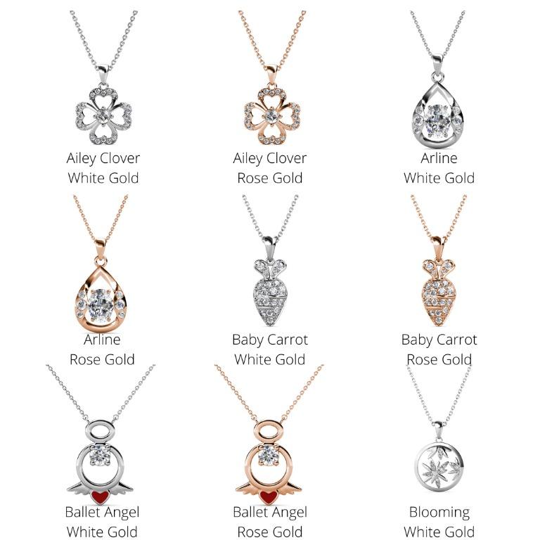 Flat Price Pendant Collection 1 White Gold Rose Gold Yellow Gold Necklaces Gift Idea Made with Premium grade crystals from Austria