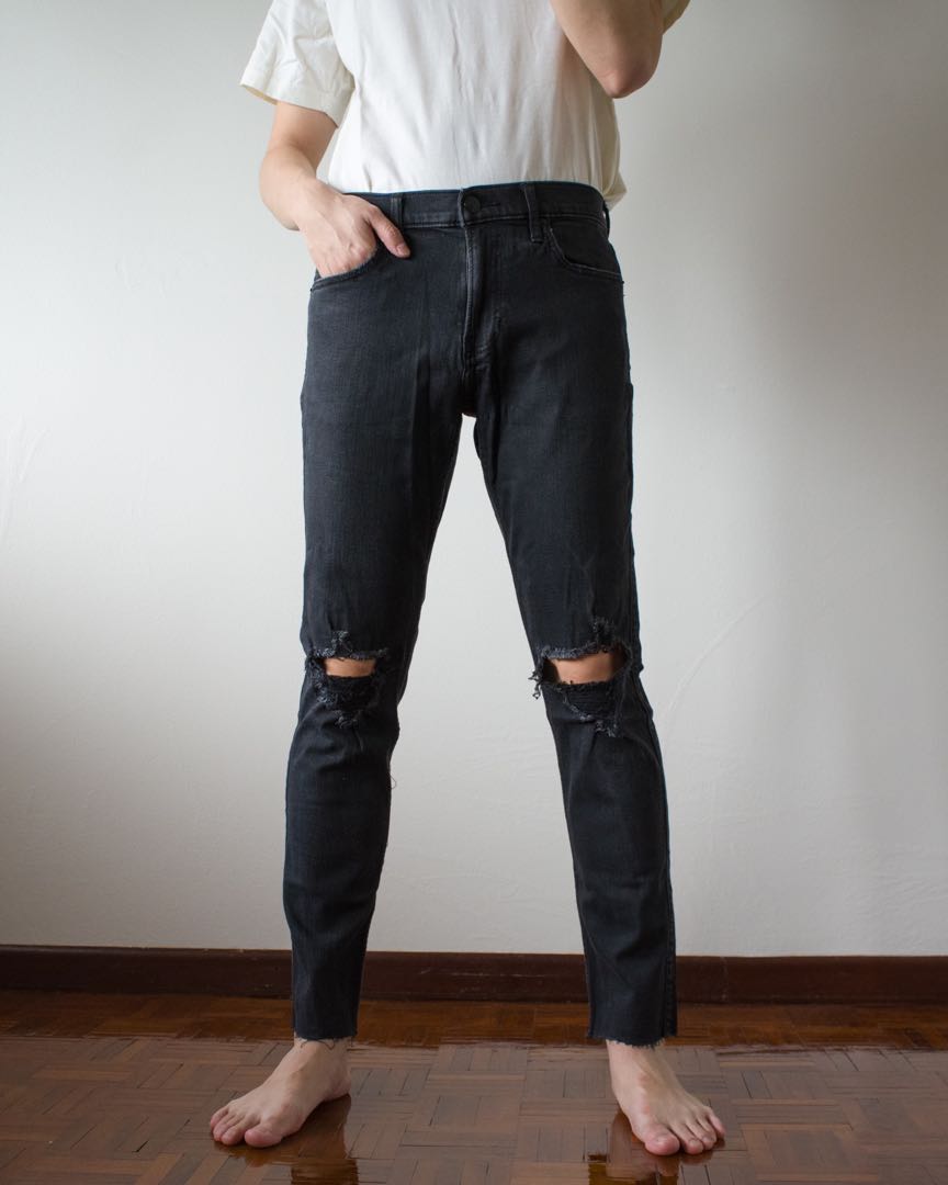Ripped black jeans hollister new arrivals