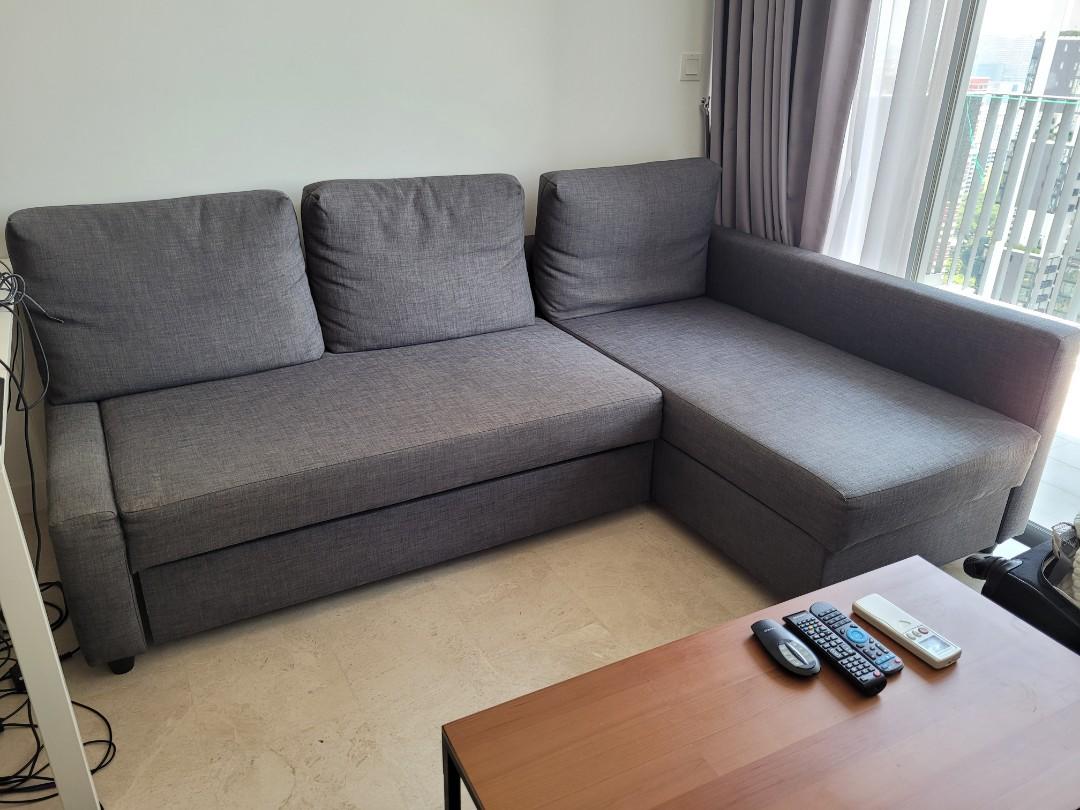 IKEA “FRIHETEN” Corner sofabed with storage, dark grey, Length 230cm