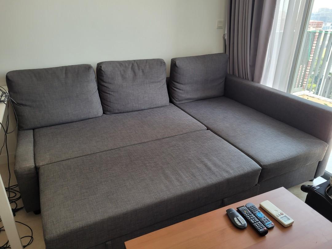 IKEA “FRIHETEN” Corner sofabed with storage, dark grey, Length 230cm