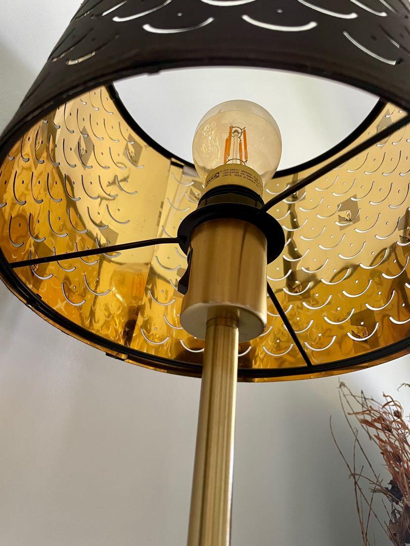IKEA gold colour plated floor lamp, Furniture & Home Living, Lighting ...