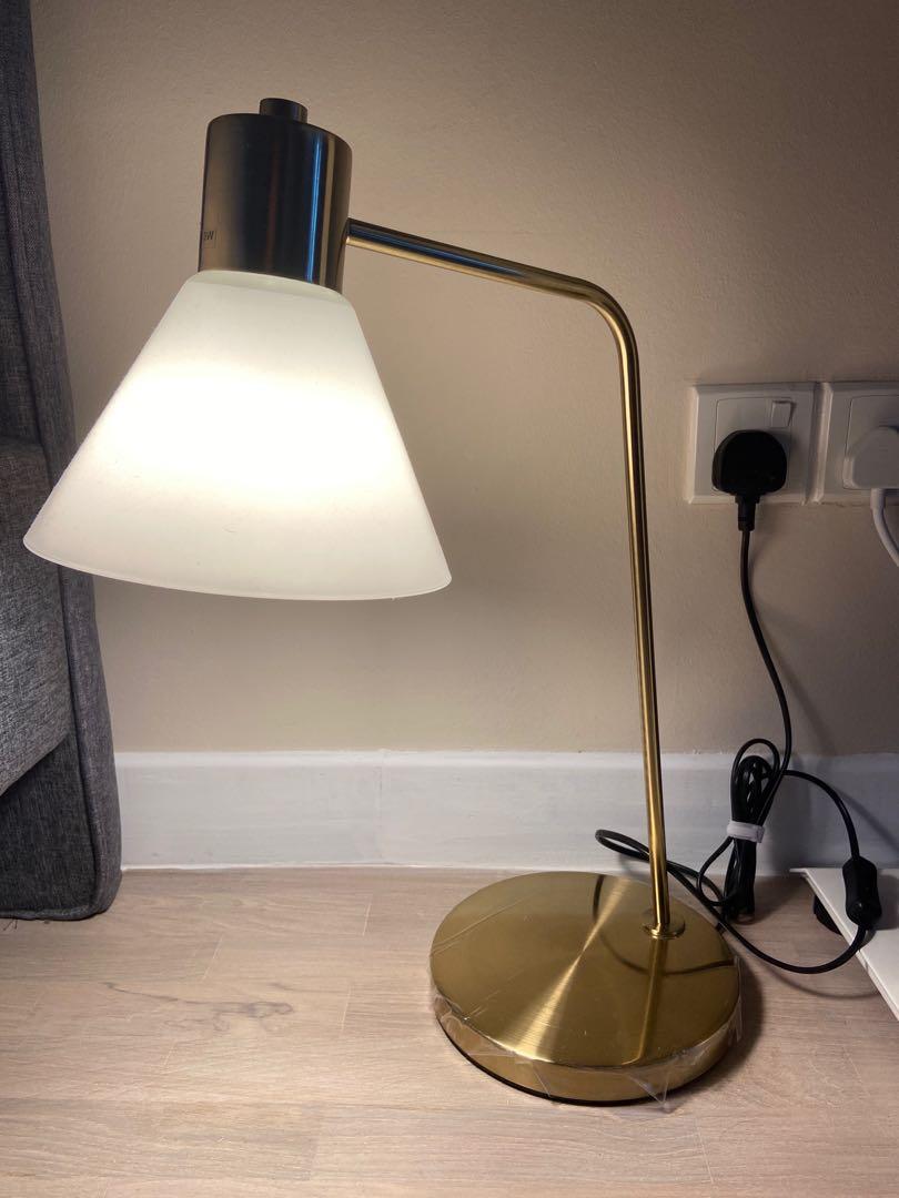 FLUGBO Table lamp with LED bulb, nickel plated/glass - IKEA