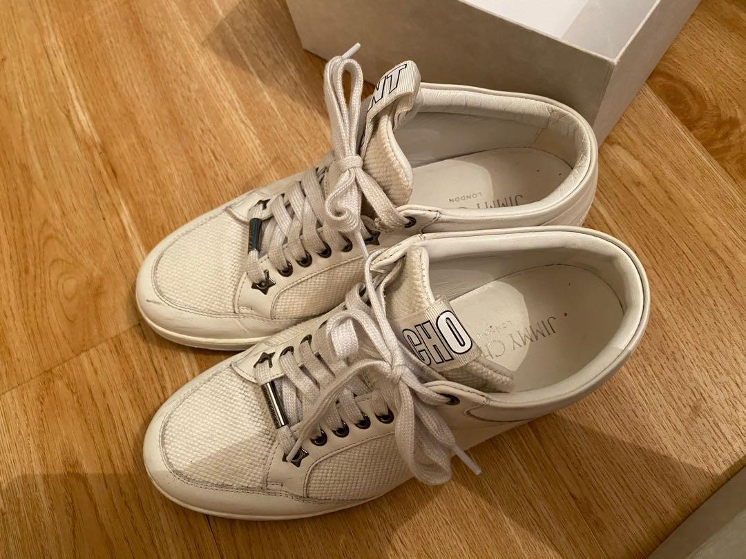 White jimmy choo trainers store