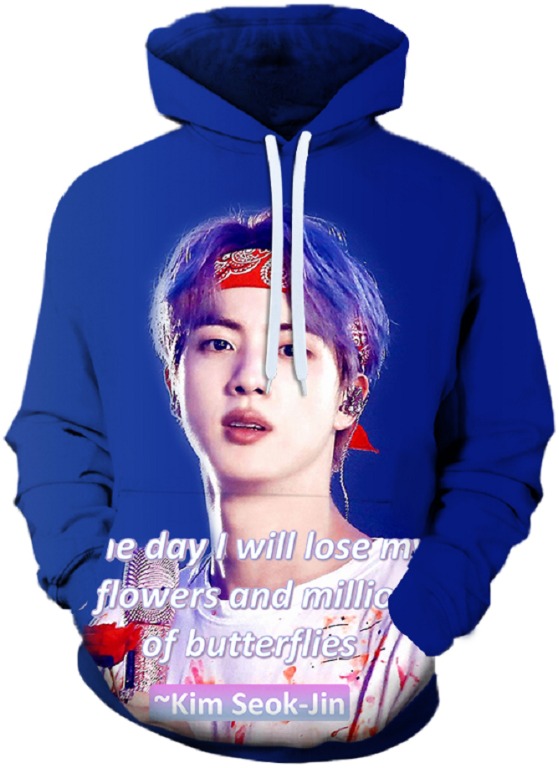 JIN BTS KIM SEOK JIN KPOP 3D HOODIE Women s Fashion Tops Other