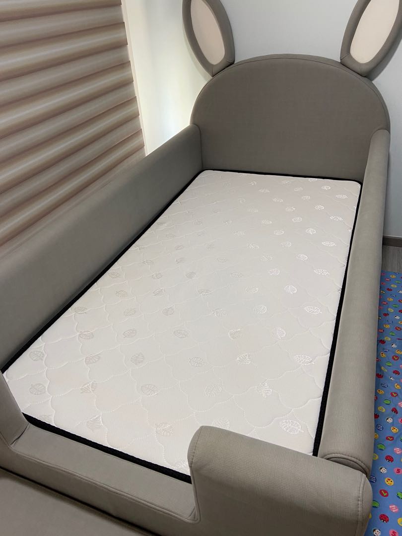 Kids rabbit bunny bed with mattress and step, Furniture & Home Living