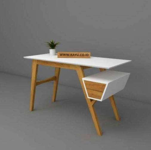 Meja Kerja Scandinavian Model Kaki Miring dan Kabinet Murah, Perabotan Rumah di Carousell