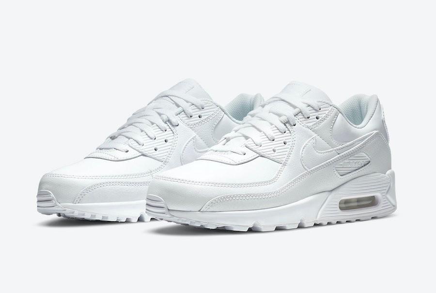 Nike Airmax 90 Leather Triple White, Men's Fashion, Footwear, Sneakers on  Carousell