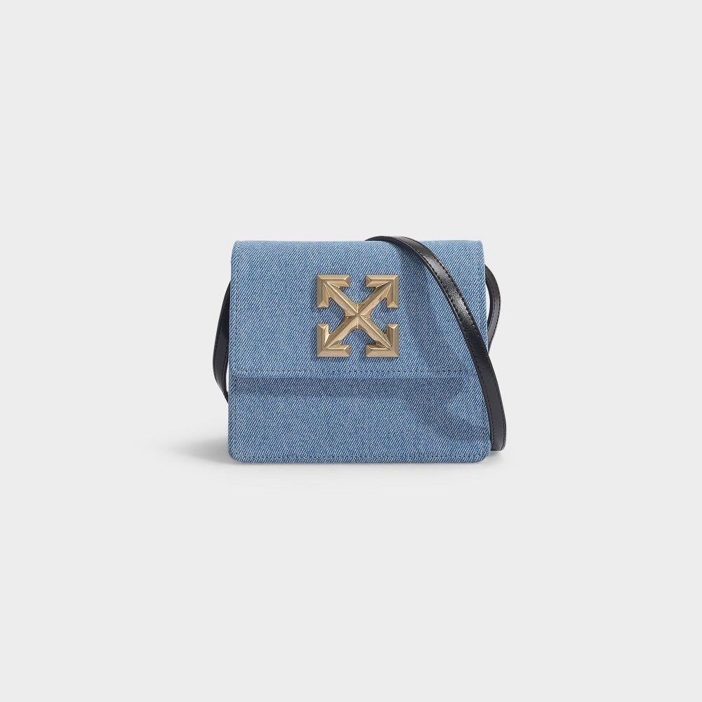 Off white Virgil Abloh denim Jitney 0.7 Hand bag