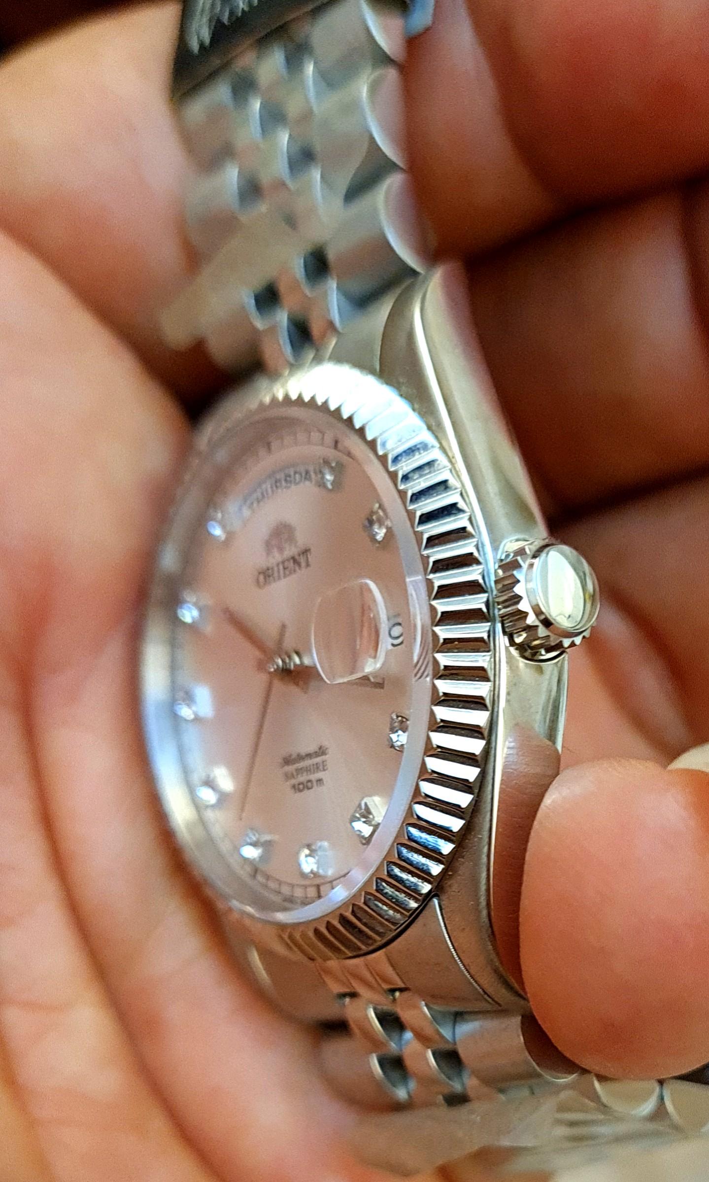 Orient president classic automatic sapphire watch ev0j003w clearance
