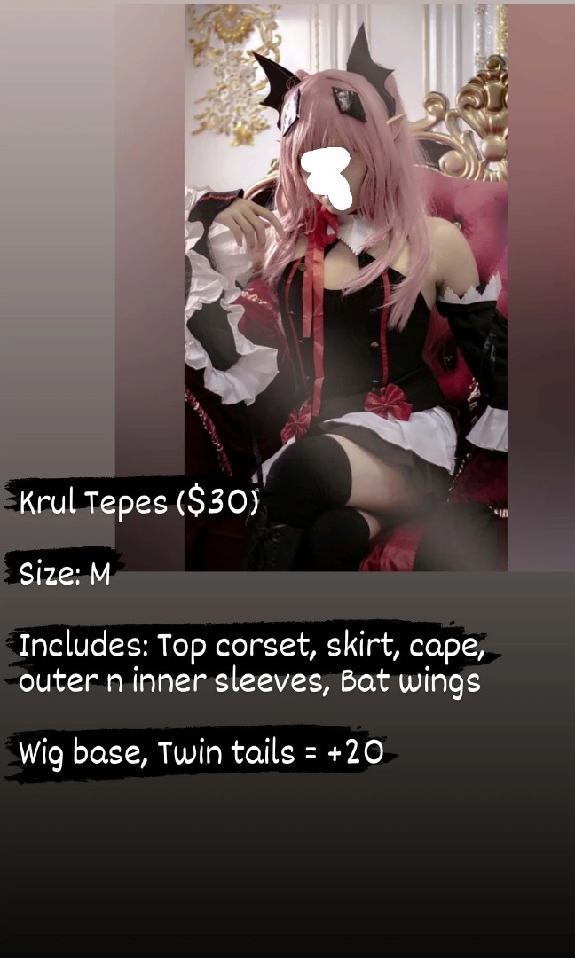 Owari No Seraph Cosplay, Hobbies & Toys, Stationery & Craft, Occasions