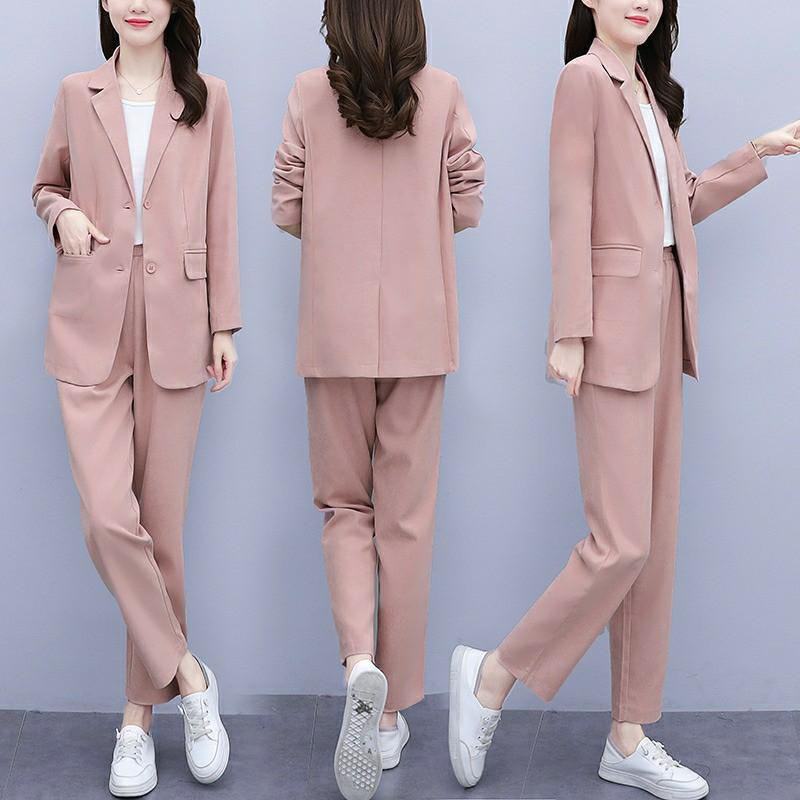 pink blazer set