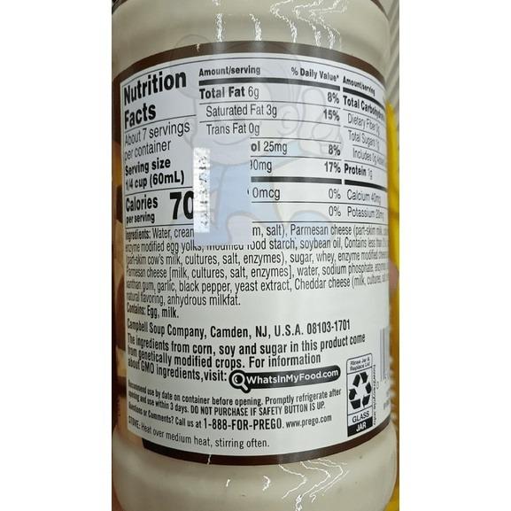 Prego Homestyle Alfredo Sauce Made with Fresh Cream 14.5 oz ...