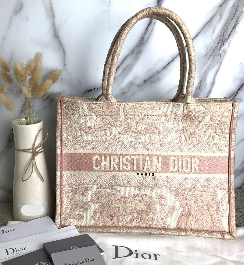 Pre order Dior Authentic Small Dioriviera Toile De Jouy Book Tote Rose