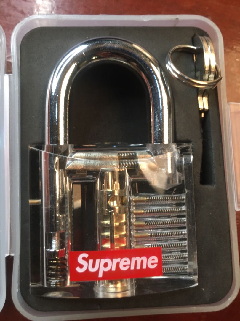Supreme Transparent Lock, Men's Fashion, Watches  Accessories, Accessory  Holder, Box  Organizers on Carousell