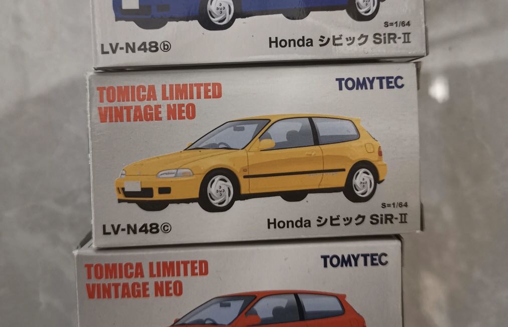 1/64 TLV-N48c Honda シビックSiR-II 黄 トミーテック Rare