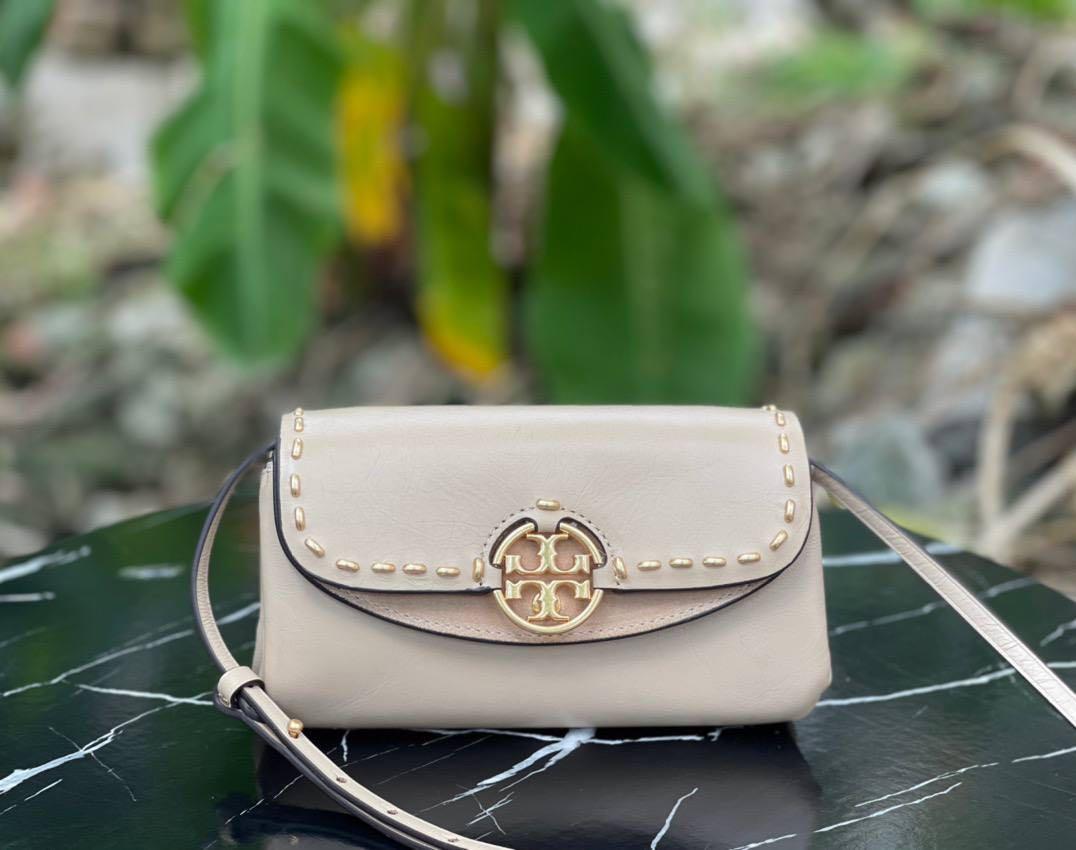 Tory Burch Miller Metal Stitch Wallet Crossbody