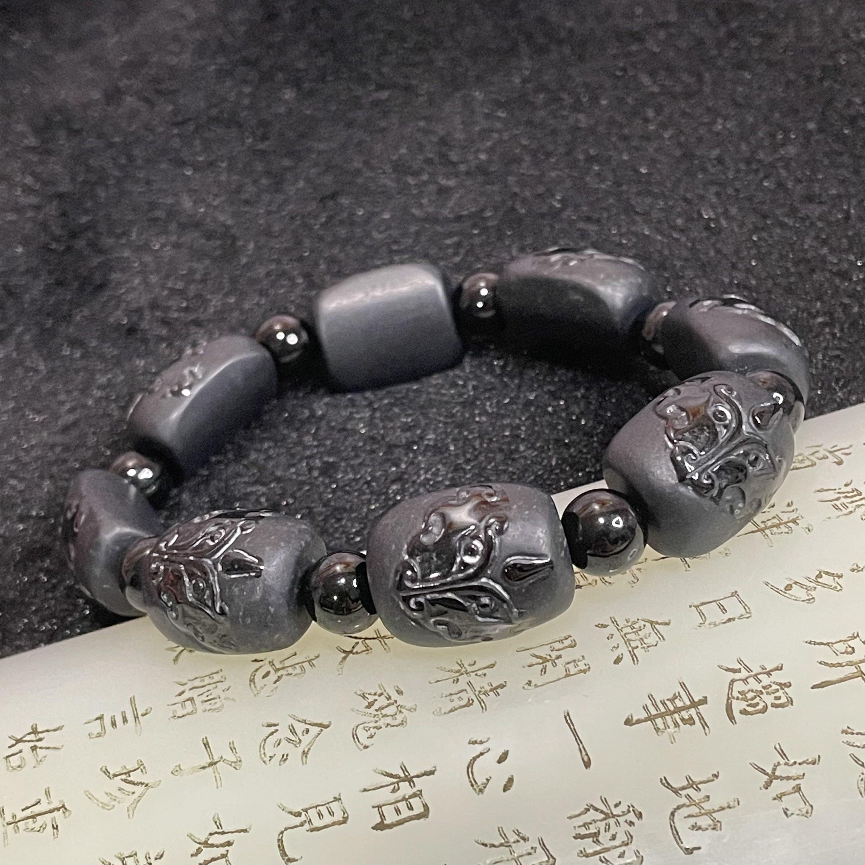 Mens black jade bracelet online