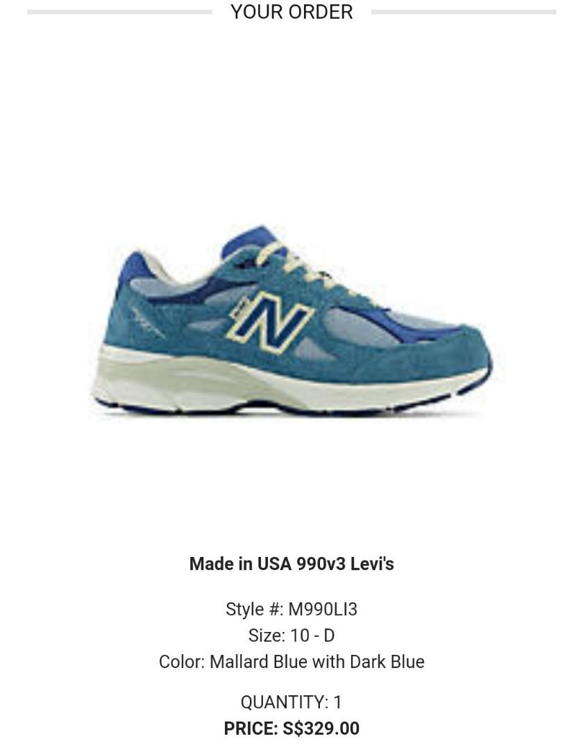 US10] New Balance 990v3 Levi's Denim, Men's Fashion, Footwear, Sneakers on  Carousell