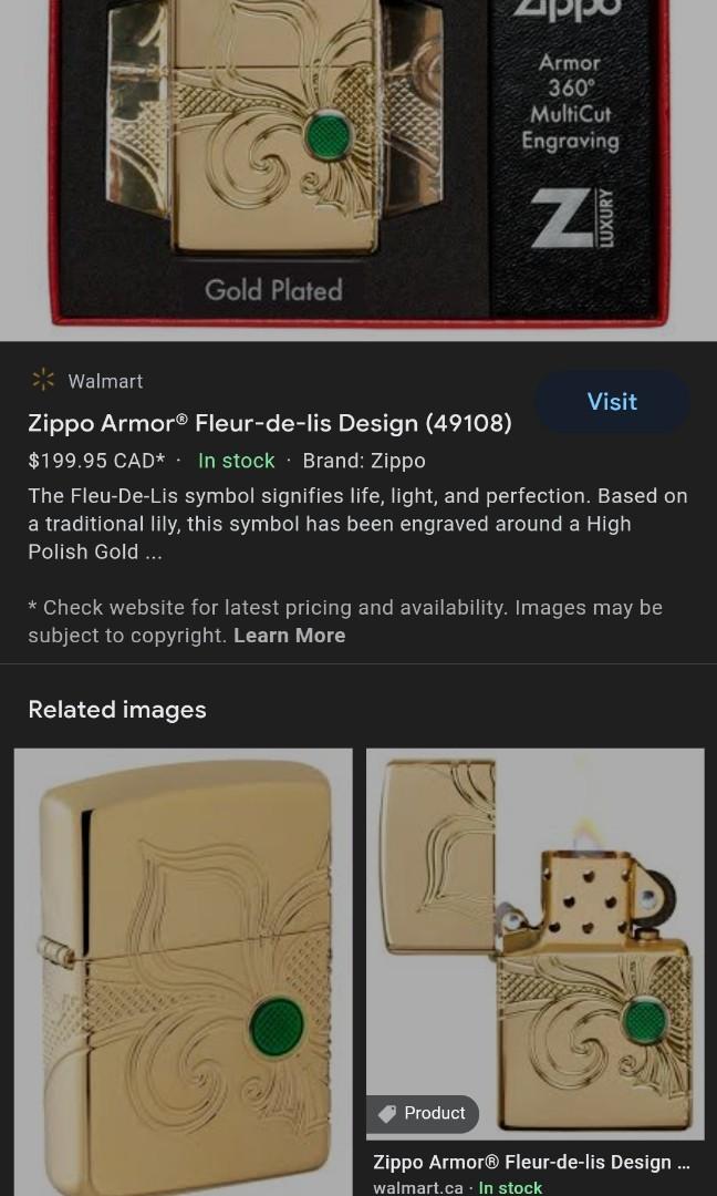 Zippo Gold Plated Armor® Fleur-de-lis Design Lighter (Category: Vintage Collectibles) located in Manila. Submitted by imeldific.ph (Listing ID 1112552526, Image 1). Description: For Sale: Gold Plated Armor® Fleur-de-lis Design Used with care. With minimal hairlines only. Can pass as brandnew. Price: 7K only (from 11K original price) DM if you have an offer. #zippolighters #greatdeals #collectibles.