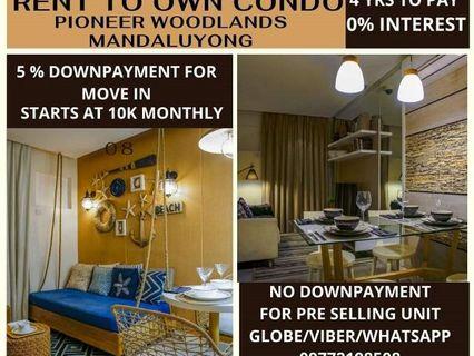 NO DOWNPAYMENT Property Mandaluyong 2BR 25K Monthly Best Condo Affordable 5% DP MOVEIN RENT TO OWN Pioneer Woodlands Boni Edsa Mrt BGC AYALA SM MEGAMALL SHANGRILA