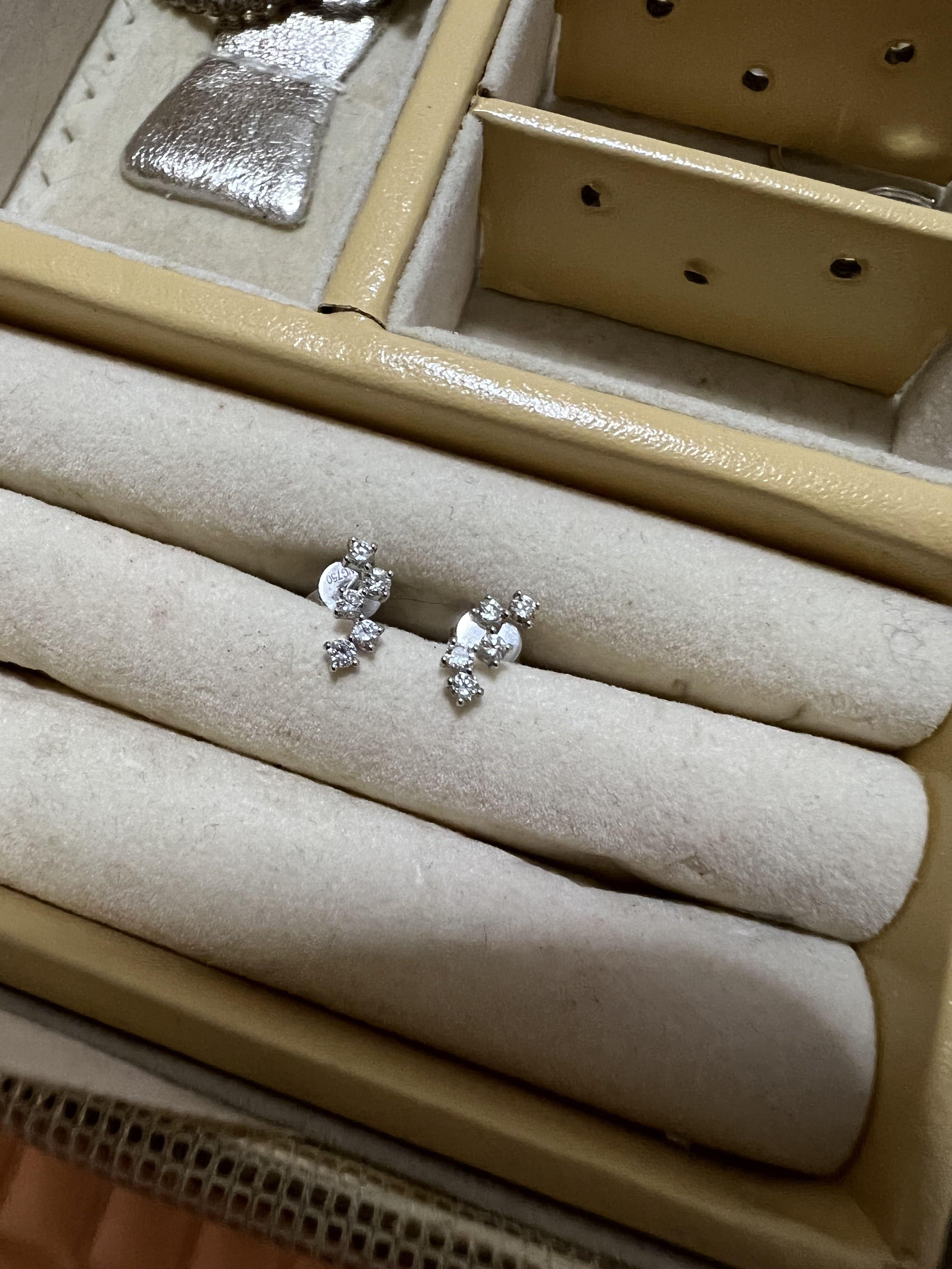 10 Diamond 18k white gold earring ear stud from Soo Kee Jewellery