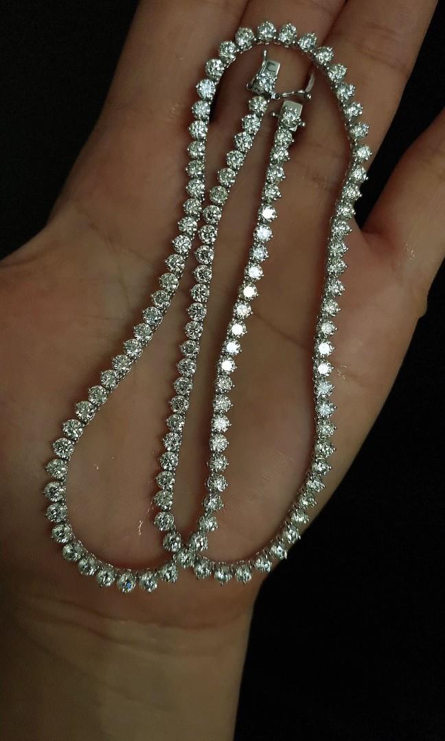 Gold diamond tennis best sale necklace