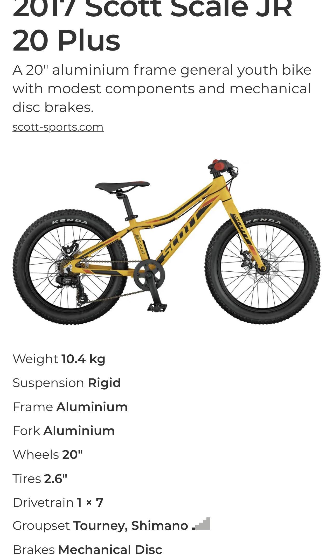 Scott scale jr sale 20 plus bike