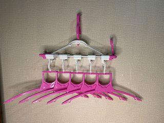 5 pcs Pink Foldable Hanger with Hanger Organizer H134