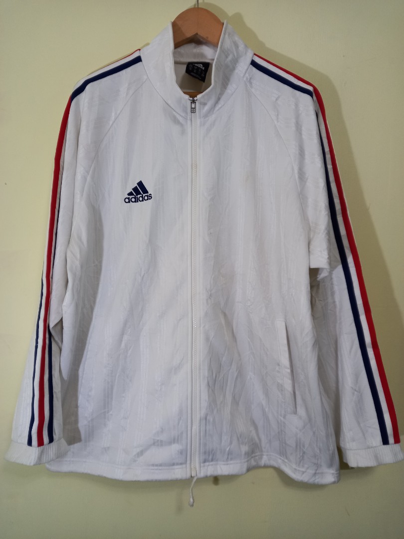 Adidas white track jacket, Men's Fashion, Coats, Jackets and Outerwear