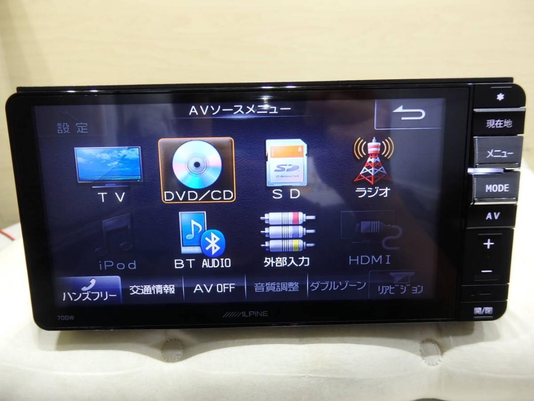 ALPINE 700Wカーナビモニター AVソースメニュー ALPINE 700Wカーナビモニター AVソースメニュー