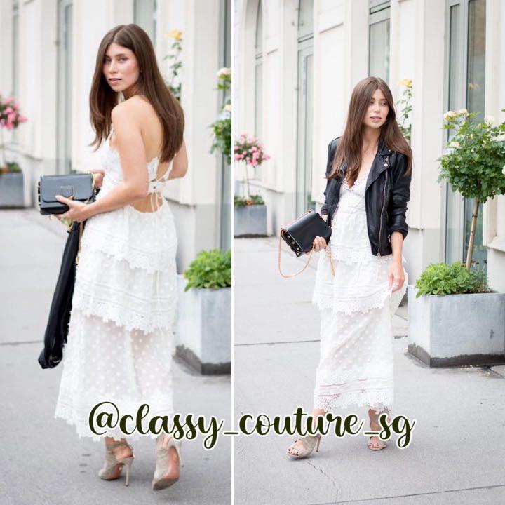 Self portrait ivy shop lace trim midi dress