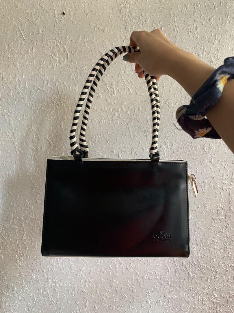 Gucci black leather satchel new arrivals