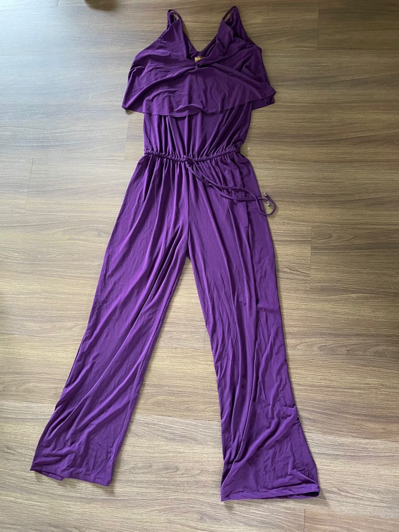 Bachata Purple Jersey Jumpsuit, Women's Fashion, Dresses & Sets ...