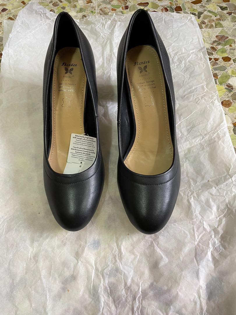 Bata black block heels clearance