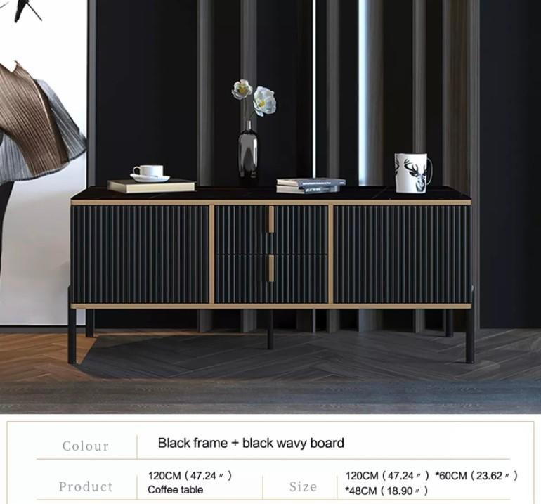 Black and Gold Tv console, Furniture & Home Living, Furniture, TV