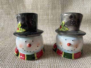 Ceramics Holiday SnowMan Salt & Pepper Shaker