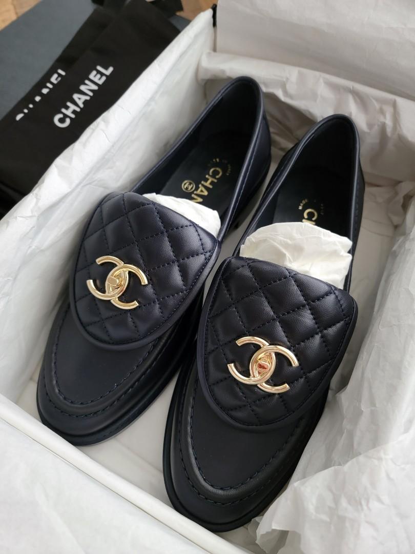 Chanel best sale navy shoes