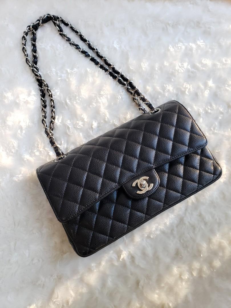 Chanel cf25 Medium 25cm Black shw caviar classic flap bag LQwf22