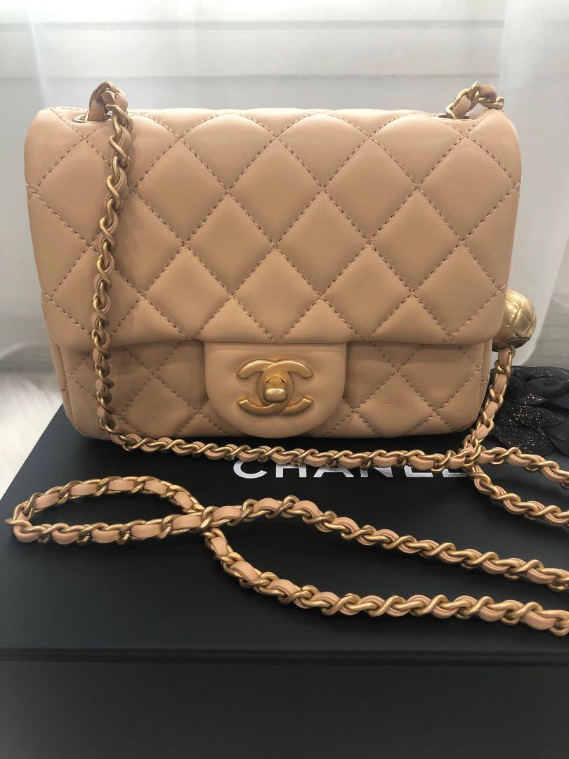 chanel mini flap bag on model