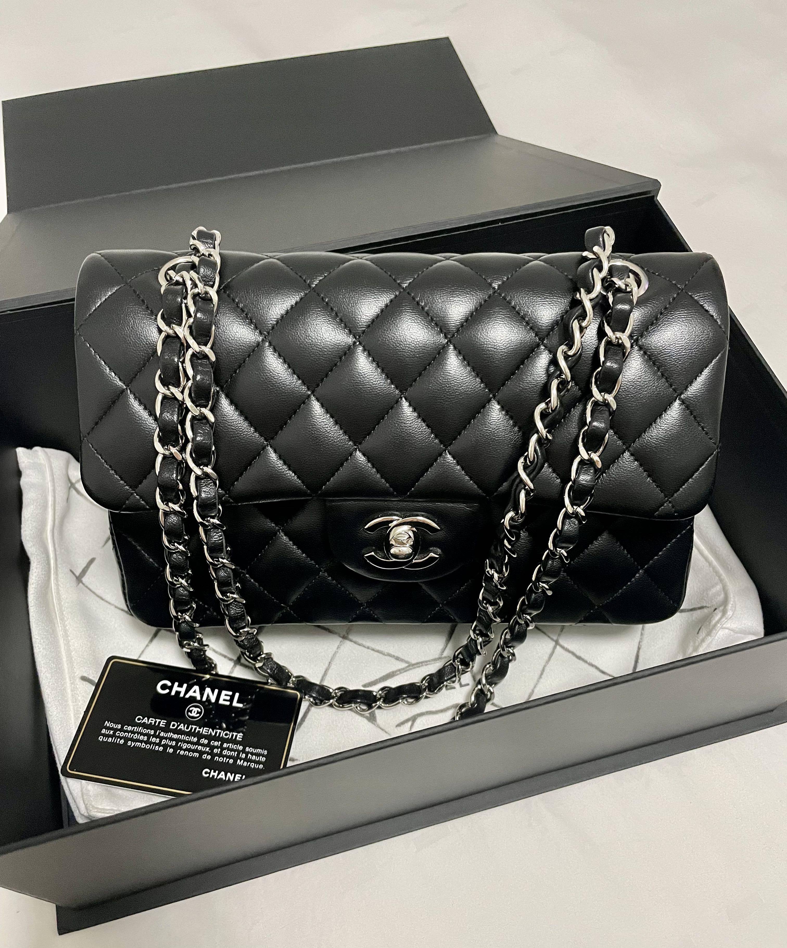 Chanel Small Classic Flap Grey GHW - Designer WishBags