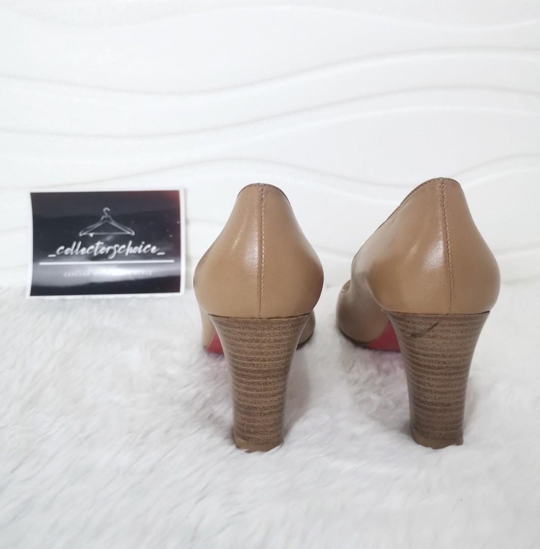 Christian Louboutin Block Heel Leather Pumps, Luxury, Sneakers