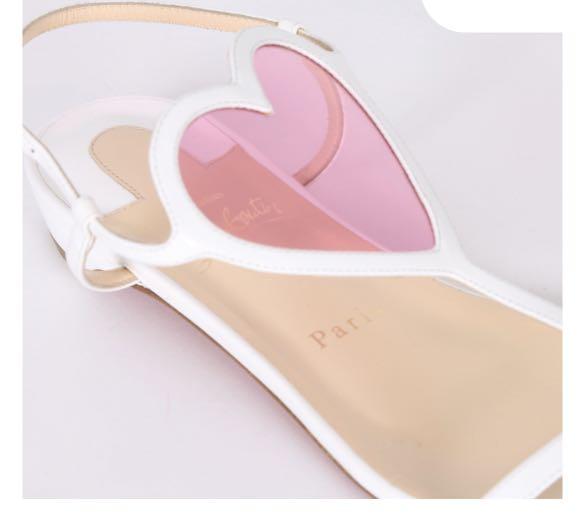 Christian louboutin top white sandals