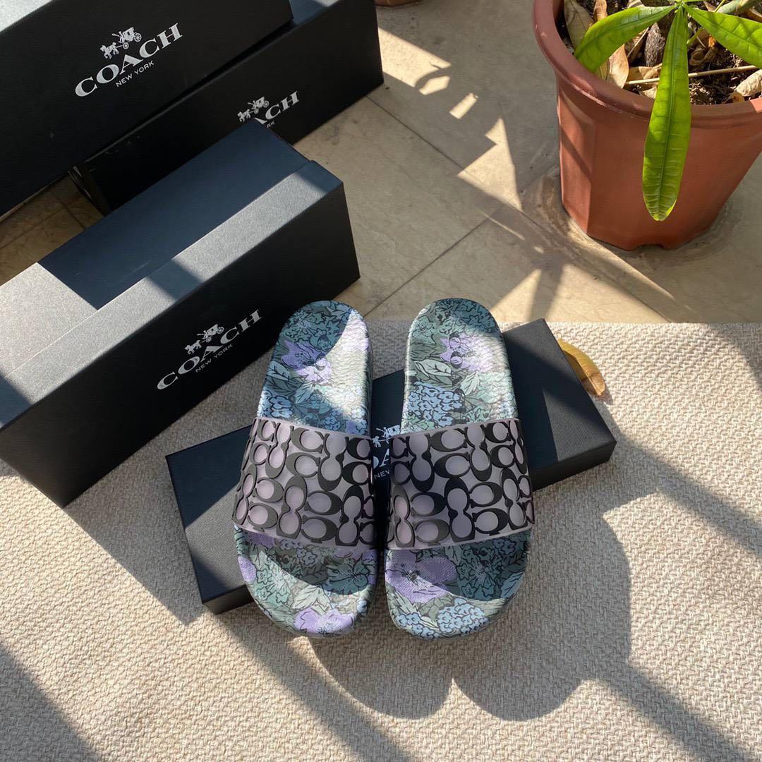 Coach rubber slides best sale