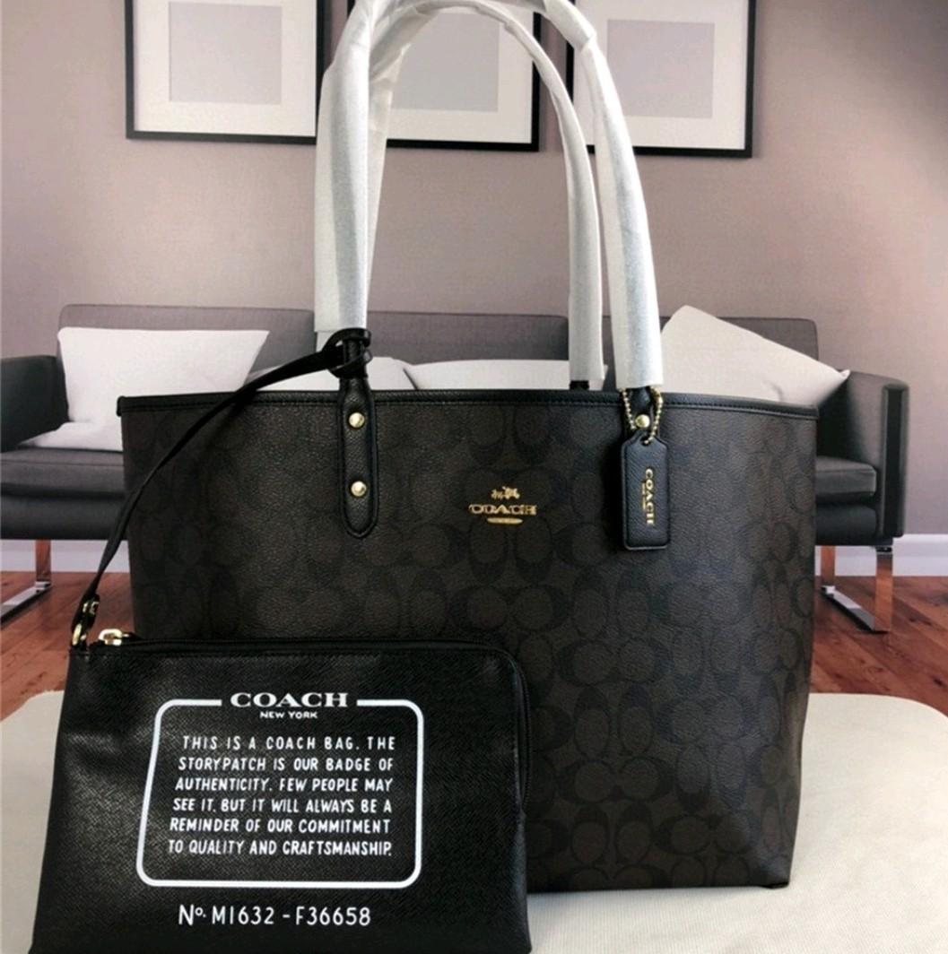 FREE Authentic Coach Coach women bag Coach shoulder bag Coach shopping tote bag F36658 PO Luxury Bags Wallets on Carousell