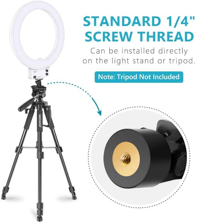 Stand Included Phone Clamp Neewer 18-inch LED Ring Light Kit for Makeup YouTube Video Blogger Salon Adjustable Color Temperature with Battery or DC Power Option AC Adapter Battery USB Charger 