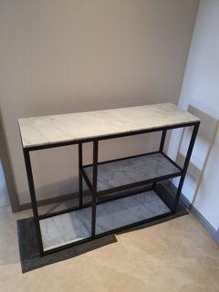 Full Marble console table with Black Steel frame