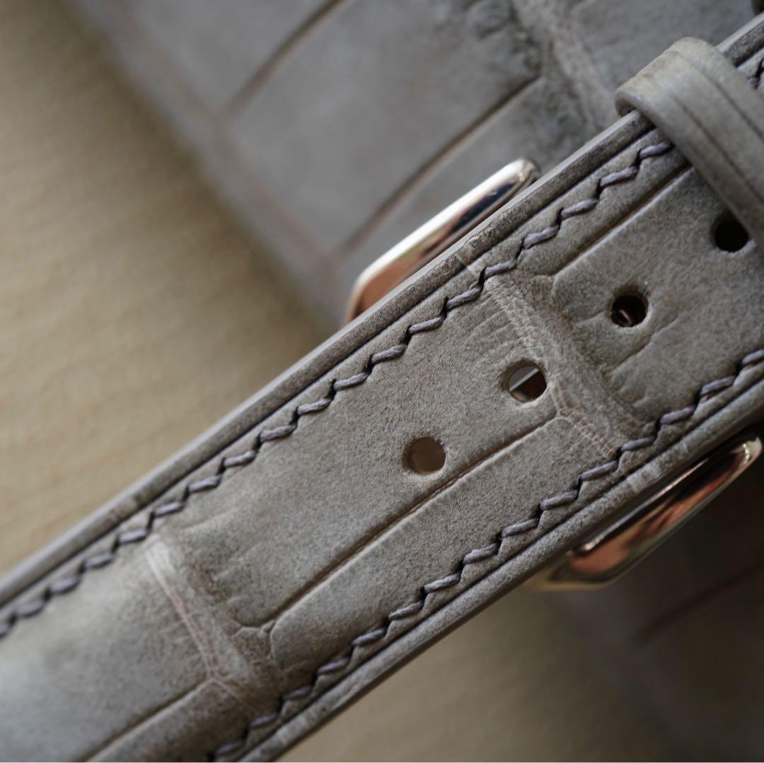 Out of stock Grey nubuck alligator watch strap Men s Fashion Watches Accessories Watches on Carousell