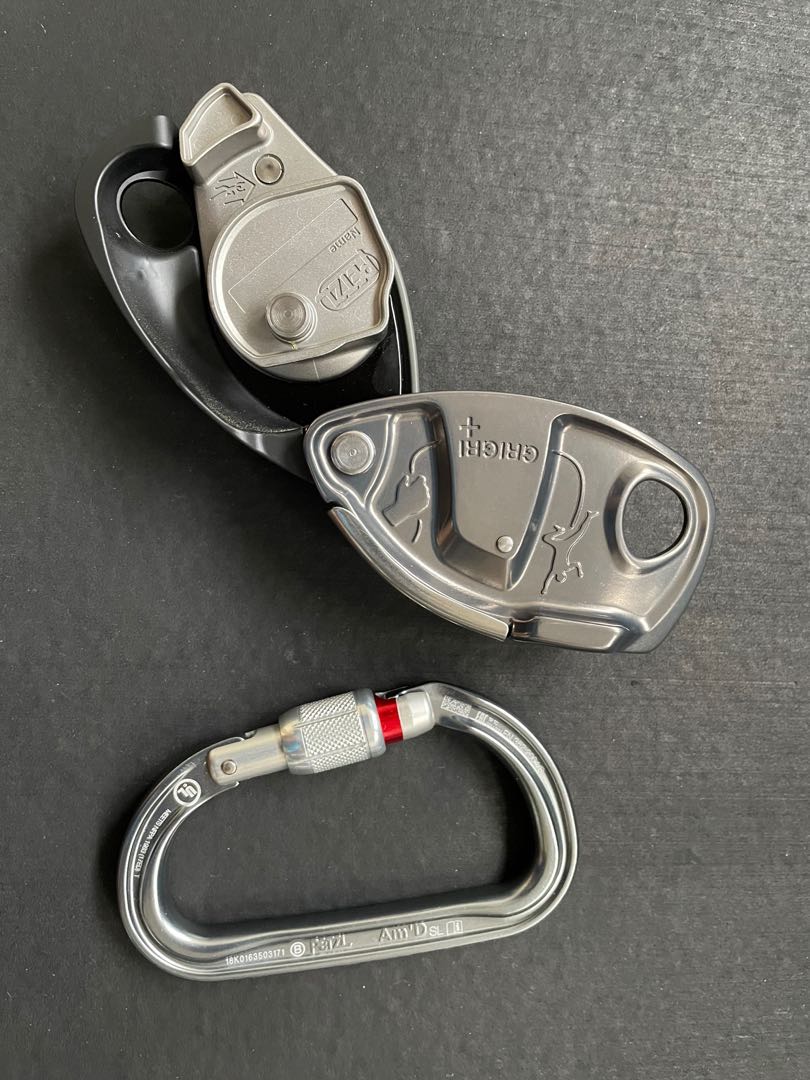 GriGri + with Petzl AM'D carabiner, Sports Equipment, Other Sports Equipment and Supplies on