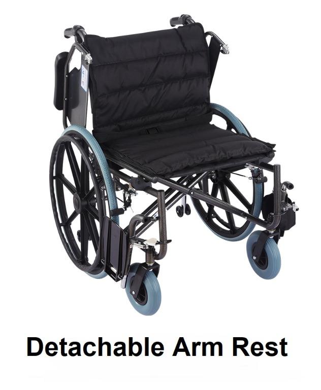 Heavy Duty Wheelchair Max Capacity 175kg Seat Width 56cm, Health