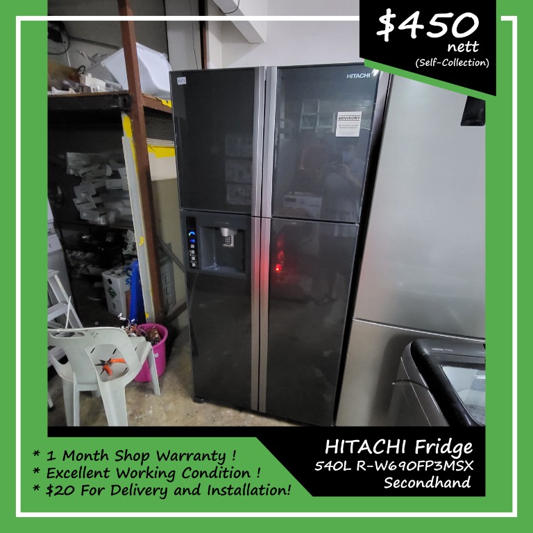 HITACHI Side by Side Doors Fridge 540L RW690FP3MSX, TV & Home